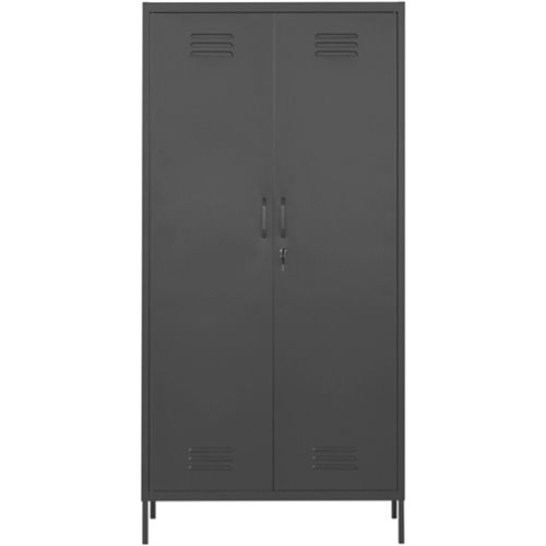 Commercial Steel Black Storage Cabinet 2 Doors 4 Shelves 760x450x1800mm | Stalwart DA-MYHC13