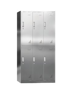 Commercial Stainless Steel 6 Door Locker 900x500x1800mm | Stalwart DA-MYSLC06
