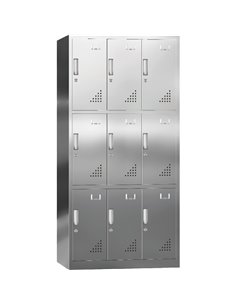 Commercial Stainless Steel 9 Door Locker 900x500x1800mm | Stalwart DA-MYSLC07