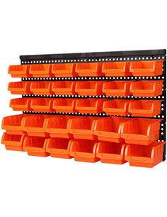 32 Piece Wall Storage Bin Set | Stalwart DA-WK1812