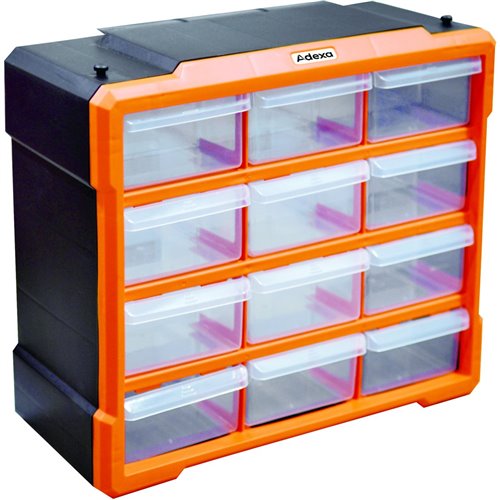 12 Bin Storage Organiser for Small Parts 320x160x370mm | Stalwart DA-MW2262