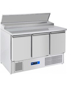 Prodis EC-3PREP 3 Door Compact Prep Table, 8 x 1/6GN Topping Well