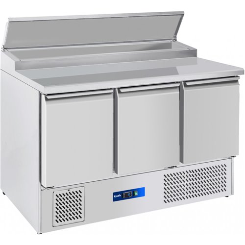 Prodis EC-3PREP 3 Door Compact Prep Table, 8 x 1/6GN Topping Well