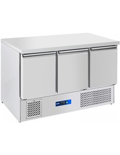 Prodis EC-3SS 3 Door Compact Saladette Counter, Flat Top