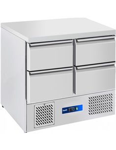 Prodis EC-4DSS 4 Drawer Compact Saladette Counter, Flat Top