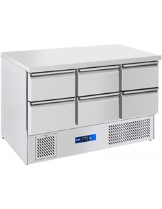 Prodis EC-6DSS 6 Drawer Compact Saladette Counter, Flat Top