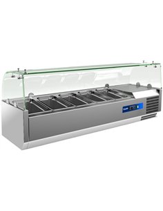 Prodis EC-T12G, 1200mm 4 x 1/3GN Topping Unit With Curved Glass Top