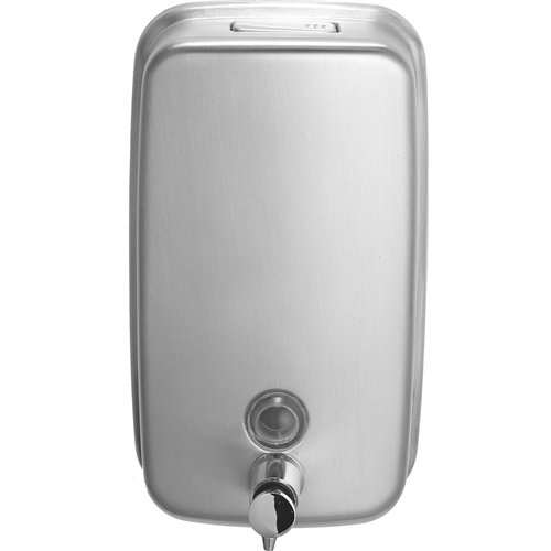 Commercial Wall Mounted Manual Soap Dispenser Brushed Chrome | Stalwart DA-KW7261