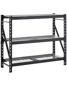 Industrial Heavy Duty Shelving Unit Powder Coated Steel 1960x610x1830mm 3 shelves Black | Stalwart DA-FUJI405