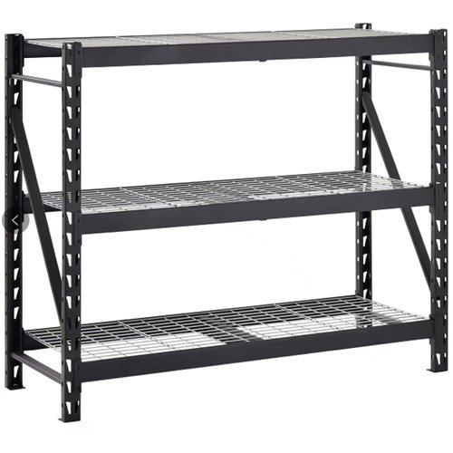 Industrial Heavy Duty Shelving Unit Powder Coated Steel 1960x610x1830mm 3 shelves Black | Stalwart DA-FUJI405