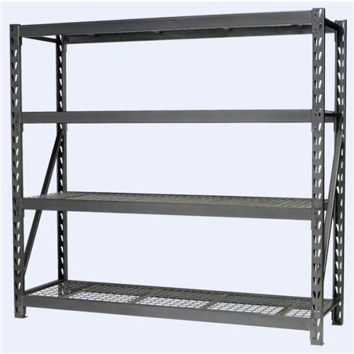 Professional Heavy Duty Shelving Unit 500kg Powder Coated Steel 1960x610x1830mm 4 shelves | Stalwart DA-FUJI406