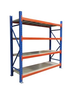 Long Span Warehouse Racking 1500x500x2000mm 4 Shelves | Stalwart DA-FUJI408