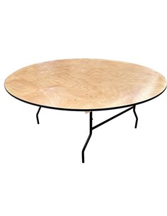 Round Folding Banquet Catering Table 6ft Plywood 1830x760 | Stalwart DA-F102072