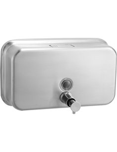 Commercial Wall Mounted Manual Soap Dispenser Brushed Chrome | Stalwart DA-KW7263