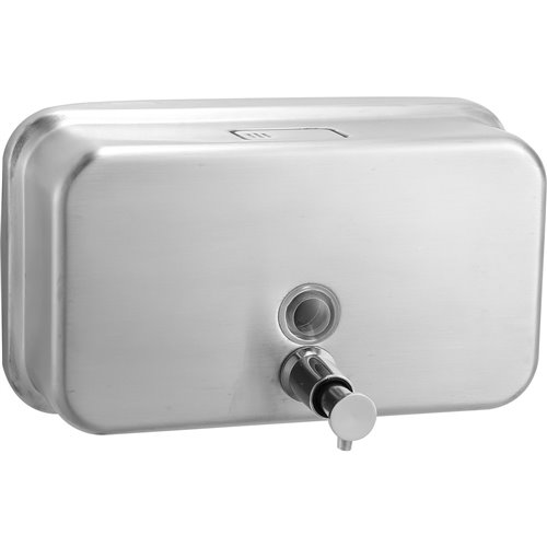 Commercial Wall Mounted Manual Soap Dispenser Brushed Chrome | Stalwart DA-KW7263