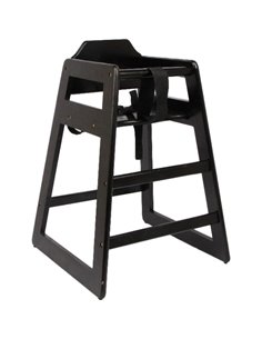 Restaurant Wood High Chair Black | Stalwart DA-F1050BL