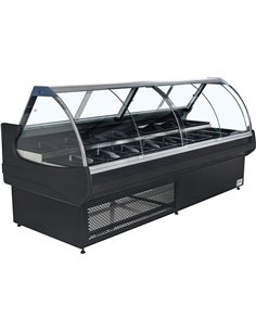 Serve over Deli counter Curved glass front Width 2600mm | Stalwart DA-KSCP2609RCB