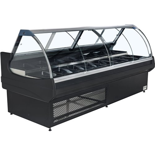 Serve over Deli counter Curved glass front Width 2600mm | Stalwart DA-KSCP2609RCB