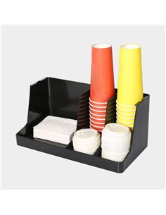 Black Cup Holder / Dispenser 2 Stacks | Stalwart DA-WQCS1