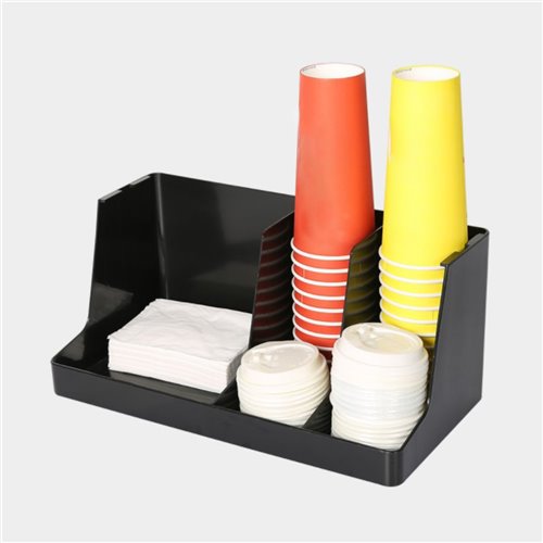 Black Cup Holder / Dispenser 2 Stacks | Stalwart DA-WQCS1