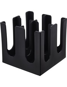 Black Cup Holder / Dispenser 4 Stacks Square | Stalwart DA-WQB3004