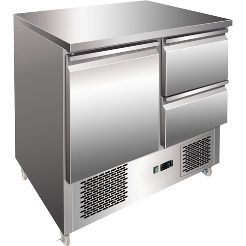 Refrigerated prep Counter 1 door 2 drawers | Stalwart DA-THS9012D