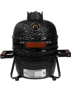 13" Ceramic Kamado BBQ  Grill Egg Black | Stalwart DA-SE13BLACK