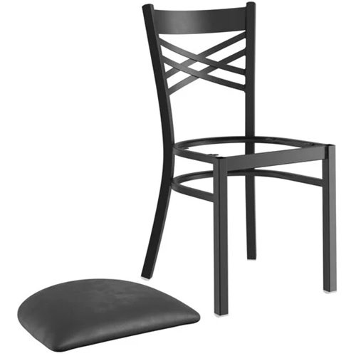 Black Steel Cross Back Chair | Stalwart DA-GS6F0BFRAMEBLACK