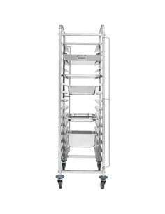 Rack/Tray/Pan Trolley Stainless steel Gastronorm 2 in 1 for GN1/1 and 60x40 Pans 15 tier | Stalwart DA-RT2N115