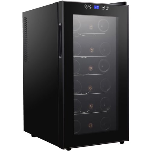 Professional Glass Front Wine Cooler 50 Litres Black | Stalwart DA-CW52FD