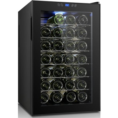 Professional Glass Front Wine Cooler 70 Litres Black | Stalwart DA-CW70FD