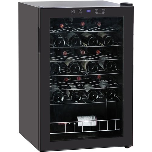 Professional Glass Front Wine Cooler 128 Litres Black | Stalwart DA-JC130E