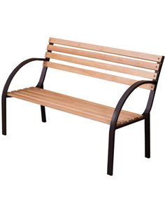 Garden Bench 1220mm Natural with Black Frame| Stalwart DA-572196