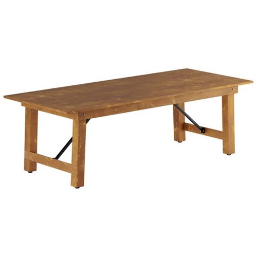 Vineyard Folding Catering Table 8ft Pine Wood 2430x1015x760mm | Stalwart DA-DGW00324096