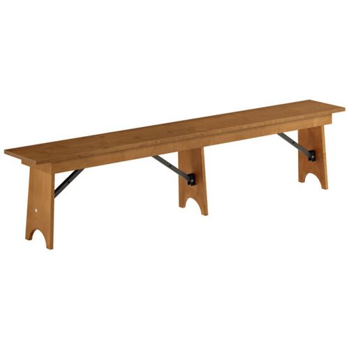 Vineyard Folding Bench 7ft Pine Wood 2100x300x457mm | Stalwart DA-DGW00338412