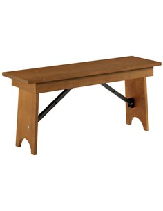 Vineyard Folding Bench 3ft4&quot Pine Wood 1015x300x457mm | Stalwart DA-DGW00334012