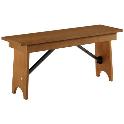 Vineyard Folding Bench 3ft4&quot Pine Wood 1015x300x457mm | Stalwart DA-DGW00334012