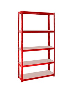 Commercial Red Heavy Duty Shelving Unit 5 Shelves 875kg Loading Capacity 700x300x1500mm | Stalwart DA-SP17515CRED