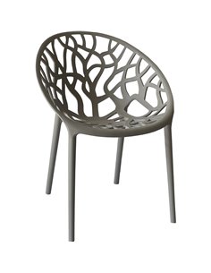 Bistro Dining Chair Plastic Grey Indoors &amp Outdoors | Stalwart DA-WW030GREY