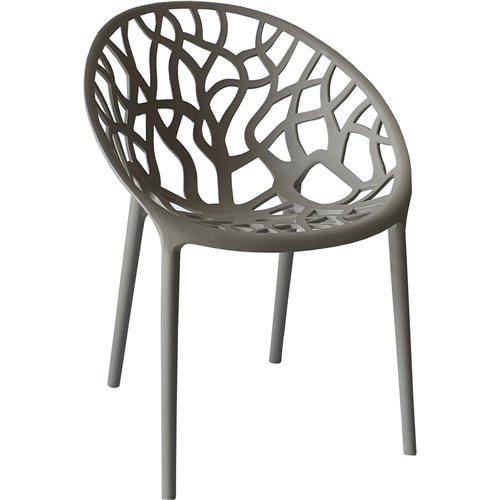 Bistro Dining Chair Plastic Grey Indoors &amp Outdoors | Stalwart DA-WW030GREY