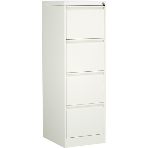 Professional Filing Cabinet 4 drawer 460x620x1330mm White | Stalwart DA-MXDC3WHITE