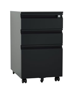 Professional Mobile Filing &amp Storage Cabinet 3 drawer 390x500x650mm Black | Stalwart DA-SEMC1BLACK