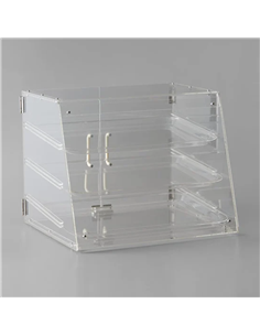 3 Tier Acrylic Bakery Display Case with Rear Doors | Stalwart DA-DETDTBC10903