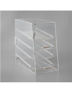 4 Tier Acrylic Bakery Display Case with Front and Rear Doors | Stalwart DA-DETDTBC10904