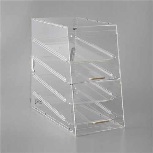 4 Tier Acrylic Bakery Display Case with Front and Rear Doors | Stalwart DA-DETDTBC10904