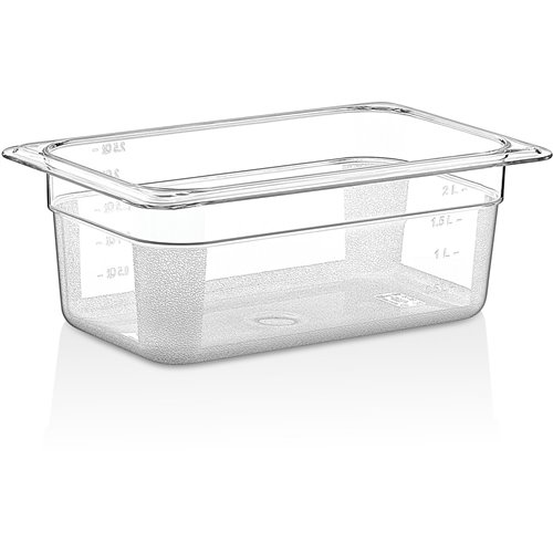 Polycarbonate Gastronorm Pan GN1/4 Depth 150mm Clear | Stalwart DA-P8146