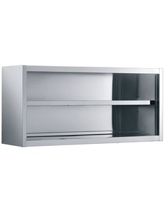 Wall cabinet Open Stainless steel Width 2000mm Depth 400mm | Stalwart DA-VWC204