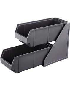 2 Bin Countertop Organiser 2 Tier Black | Stalwart DA-WQL3002