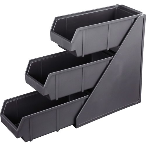 3 Bin Countertop Organiser 3 Tier Black | Stalwart DA-WQL3003