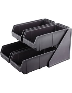 4 Bin Countertop Organiser 2 Tier Black | Stalwart DA-WQL3004